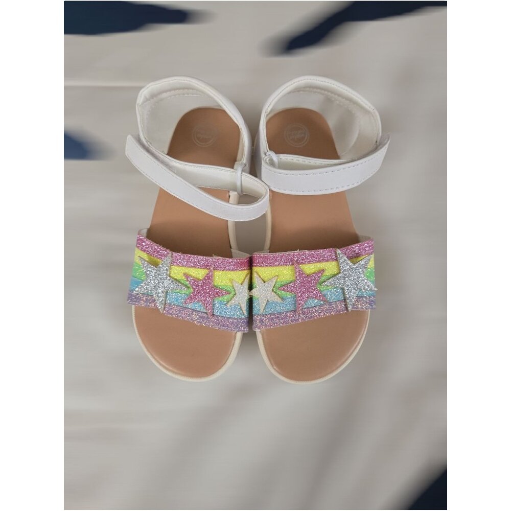 NWT Toddler Girl Star Sandals – Size 10 – Sparkly Velcro Straps – Summer Shoes